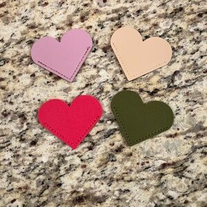 Heart Corner Bookmarks Set of 4 Leather Page Markers for Books New in package